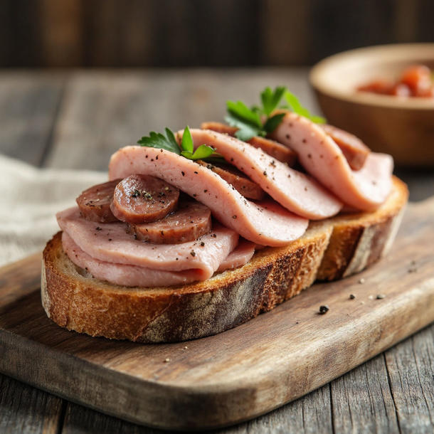 Брускетта с мортаделлтой